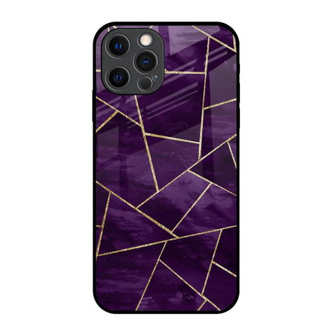 Geometric Purple iPhone 12 Pro Glass Back Cover Online