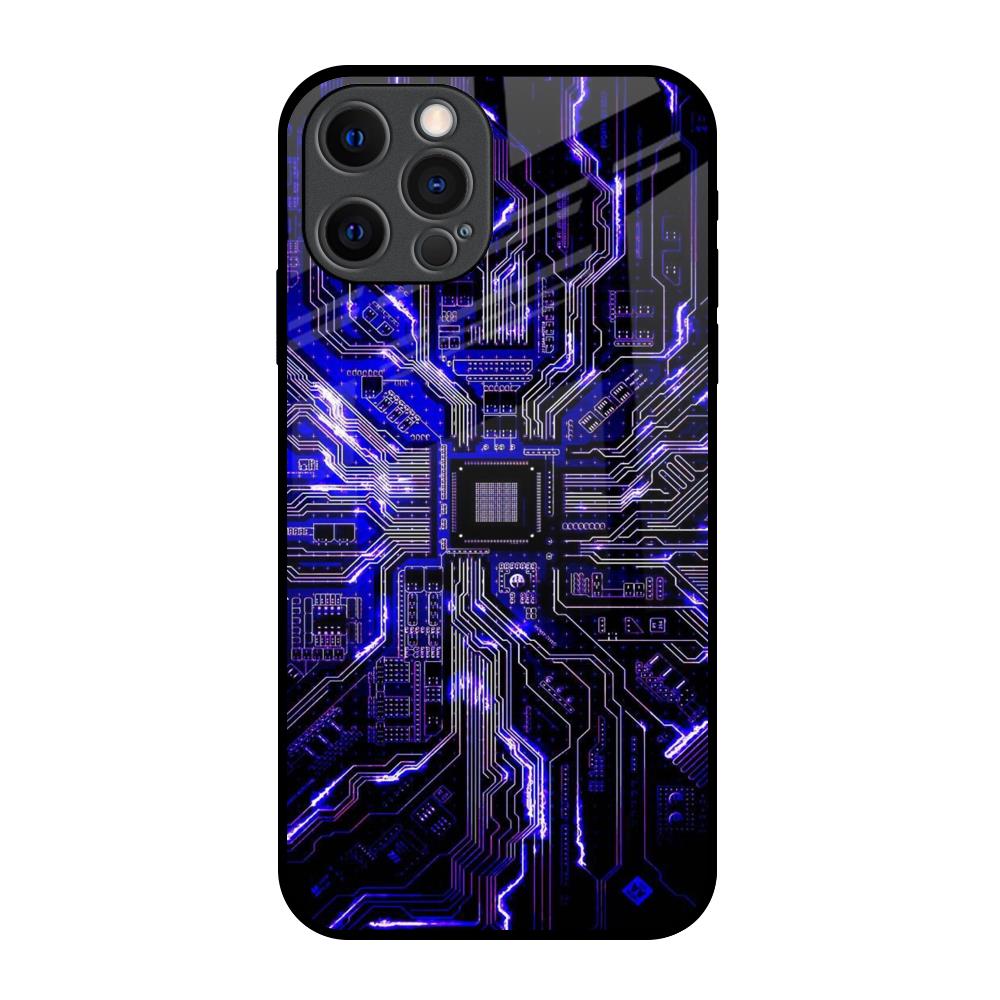 Techno Color Pattern iPhone 12 Pro Glass Back Cover Online
