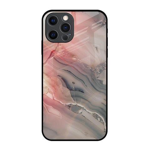 Pink And Grey Marble iPhone 12 Pro Glass Back Cover Online