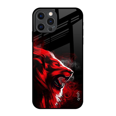 Red Angry Lion iPhone 12 Pro Glass Back Cover Online