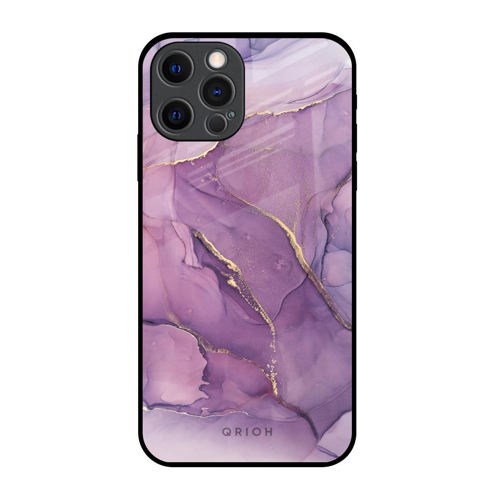 Purple Gold Marble iPhone 12 Pro Glass Back Cover Online