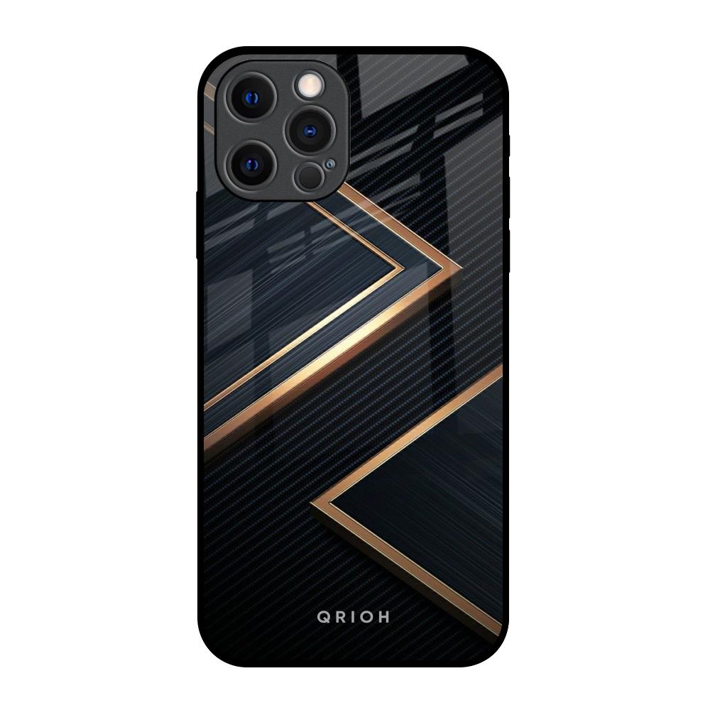 Sleek Golden & Navy iPhone 12 Pro Glass Back Cover Online