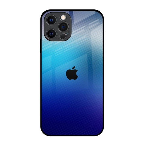 Blue Rhombus Pattern iPhone 12 Pro Glass Back Cover Online