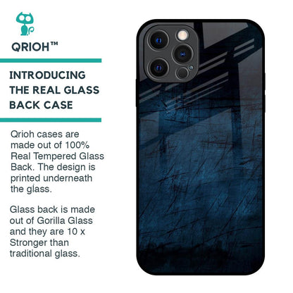 Dark Blue Grunge Glass Case for iPhone 12 Pro
