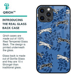 Blue Cheetah Glass Case for iPhone 12 Pro