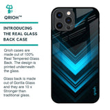 Vertical Blue Arrow Glass Case For iPhone 12 Pro