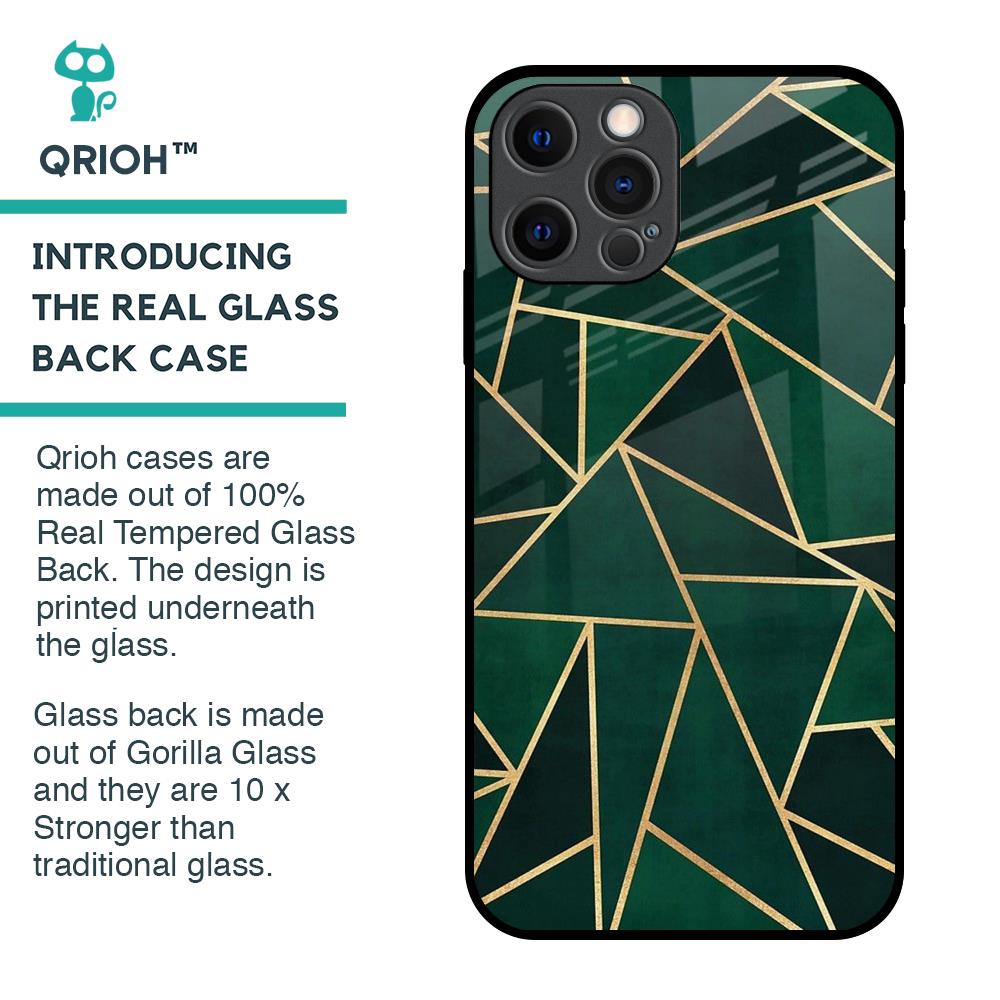 Abstract Green Glass Case For iPhone 12 Pro