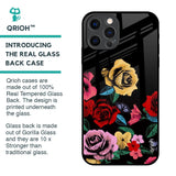 Floral Decorative Glass Case For iPhone 12 Pro