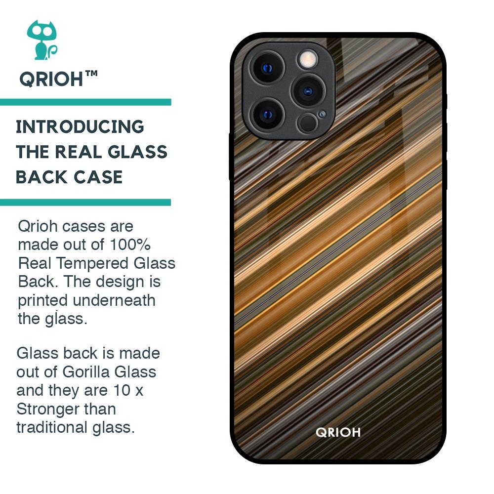 Diagonal Slash Pattern Glass Case for iPhone 12 Pro