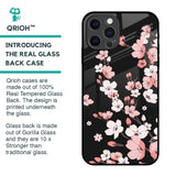 Black Cherry Blossom Glass Case for iPhone 12 Pro