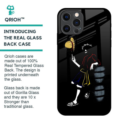 Luffy Line Art Glass Case for iPhone 12 Pro