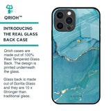 Blue Golden Glitter Glass Case for iPhone 12 Pro