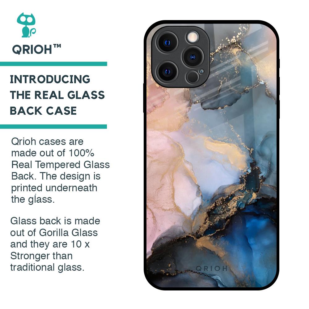 Marble Ink Abstract Glass Case for iPhone 12 Pro
