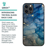 Blue Cool Marble Glass Case for iPhone 12 Pro