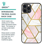 Geometrical Marble Glass Case for iPhone 12 Pro
