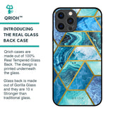 Turquoise Geometrical Marble Glass Case for iPhone 12 Pro