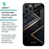 Sleek Golden & Navy Glass Case for iPhone 12 Pro