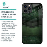 Green Leather Glass Case for iPhone 12 Pro