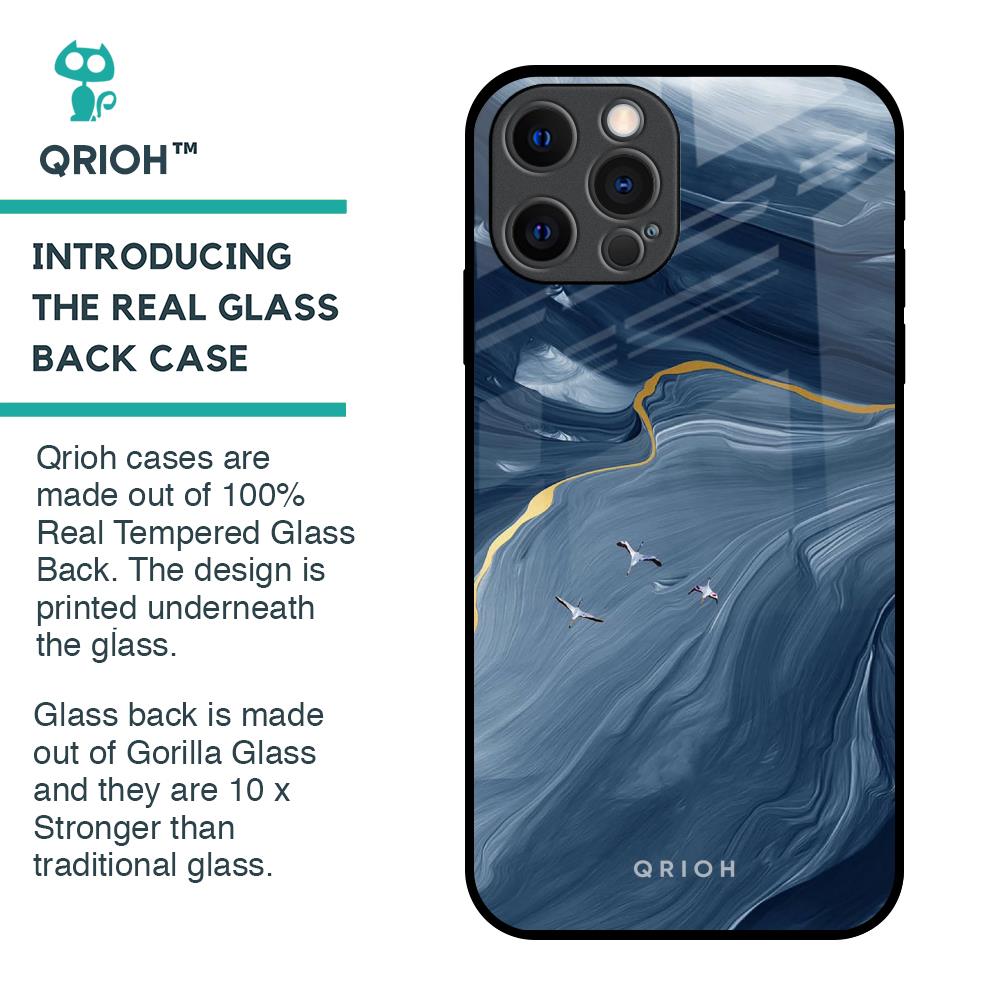 Deep Ocean Marble Glass Case for iPhone 12 Pro