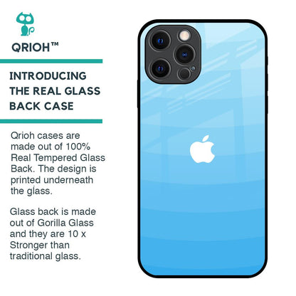 Wavy Blue Pattern Glass Case for iPhone 12 Pro