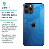 Blue Wave Abstract Glass Case for iPhone 12 Pro