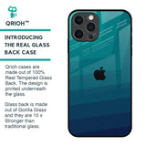 Green Triangle Pattern Glass Case for iPhone 12 Pro