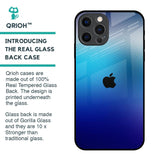 Blue Rhombus Pattern Glass Case for iPhone 12 Pro