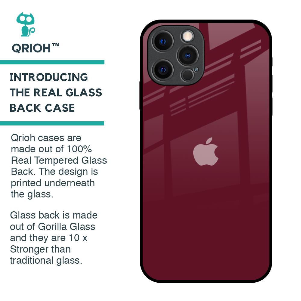 Classic Burgundy Glass Case for iPhone 12 Pro