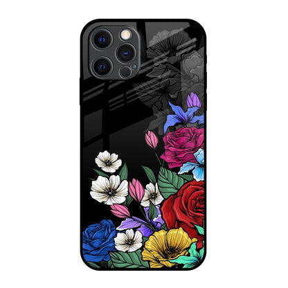 Rose Flower Bunch Art iPhone 12 Pro Max Glass Back Cover Online