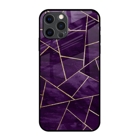 Geometric Purple iPhone 12 Pro Max Glass Back Cover Online
