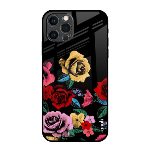 Floral Decorative iPhone 12 Pro Max Glass Back Cover Online