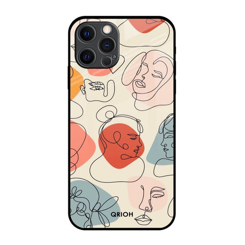 Abstract Faces iPhone 12 Pro Max Glass Back Cover Online