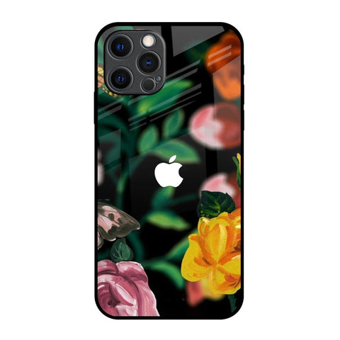 Flowers & Butterfly iPhone 12 Pro Max Glass Back Cover Online