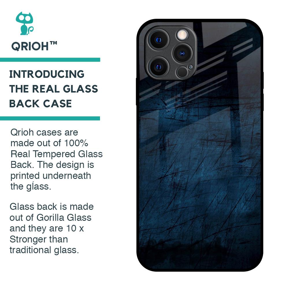 Dark Blue Grunge Glass Case for iPhone 12 Pro Max