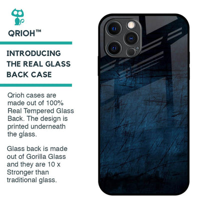 Dark Blue Grunge Glass Case for iPhone 12 Pro Max