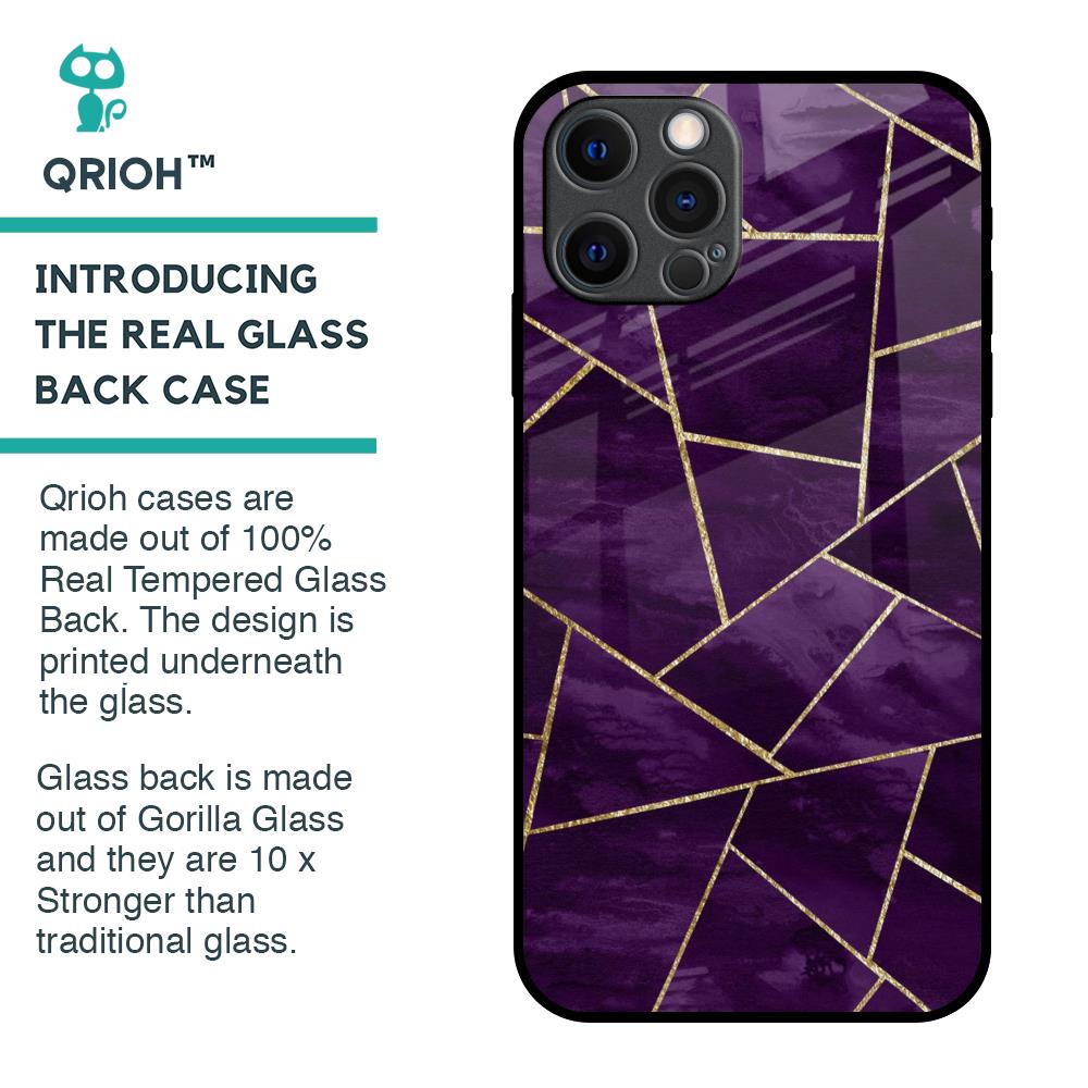 Geometric Purple Glass Case For iPhone 12 Pro Max