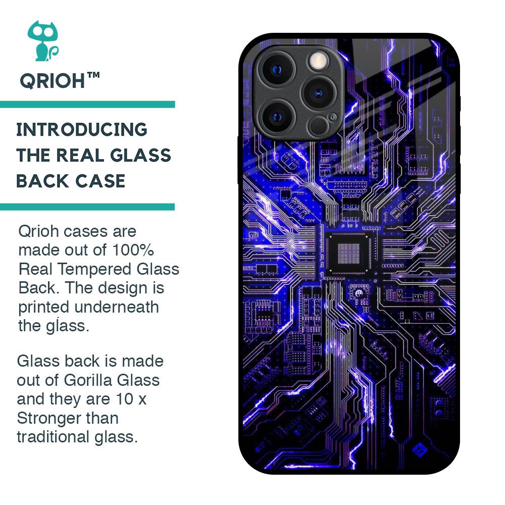 Techno Color Pattern Glass Case For iPhone 12 Pro Max