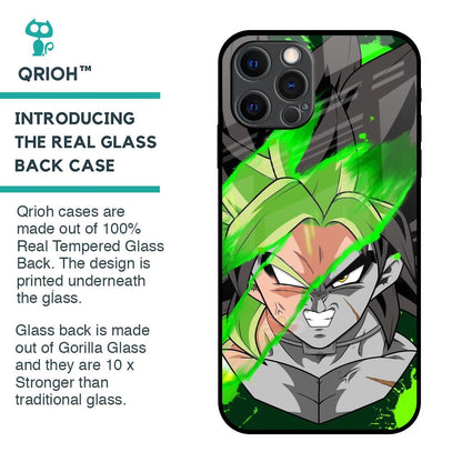 Anime Green Splash Glass Case for iPhone 12 Pro Max