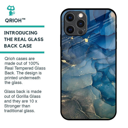 Blue Cool Marble Glass Case for iPhone 12 Pro Max