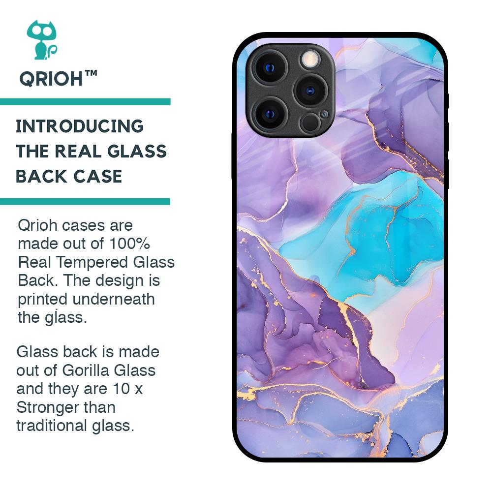 Alcohol ink Marble Glass Case for iPhone 12 Pro Max