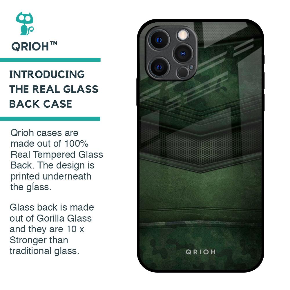 Green Leather Glass Case for iPhone 12 Pro Max