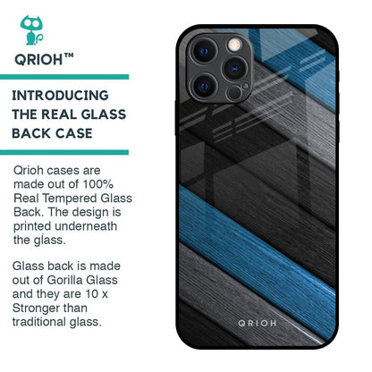 Multicolor Wooden Effect Glass Case for iPhone 12 Pro Max