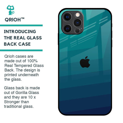 Green Triangle Pattern Glass Case for iPhone 12 Pro Max