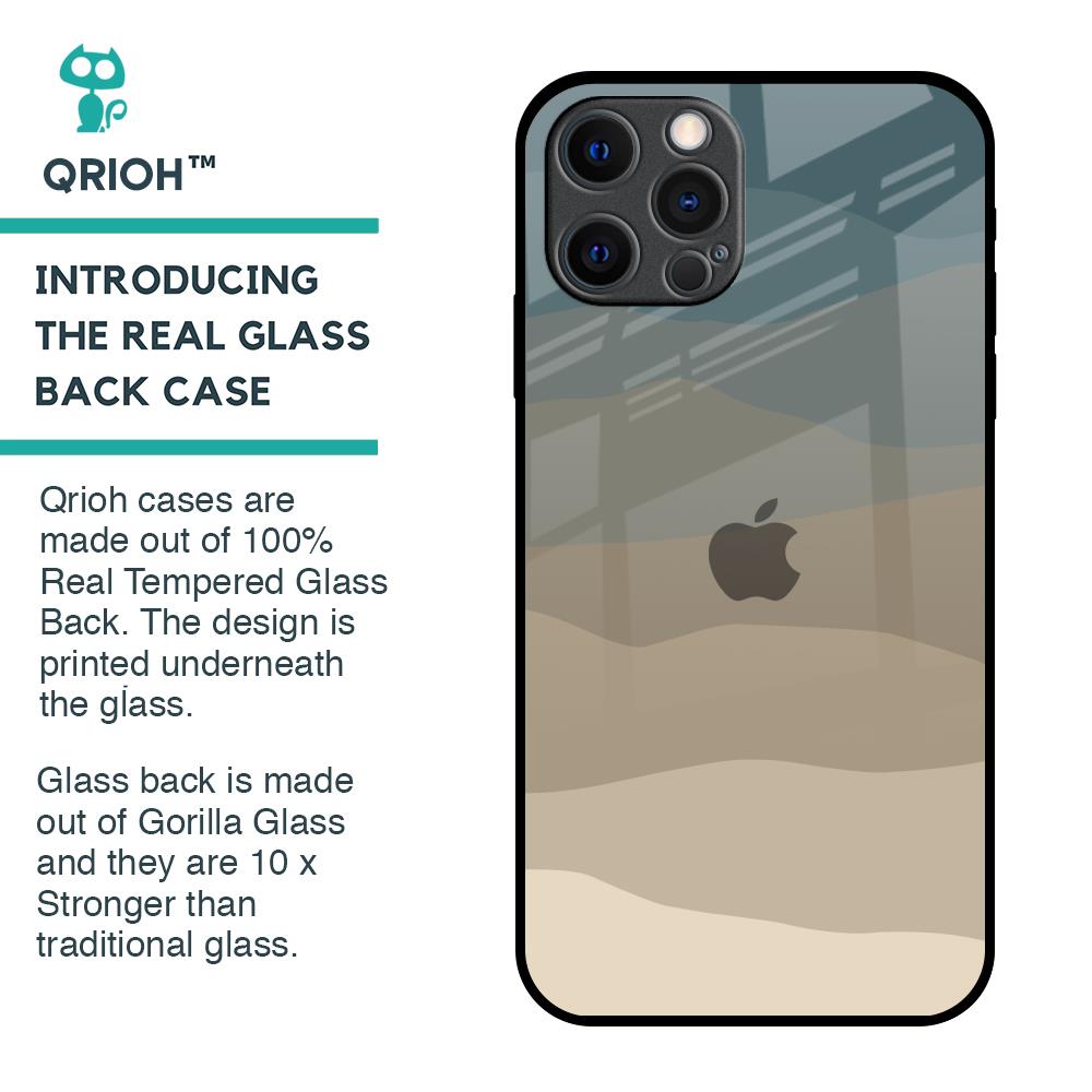 Abstract Mountain Pattern Glass Case for iPhone 12 Pro Max