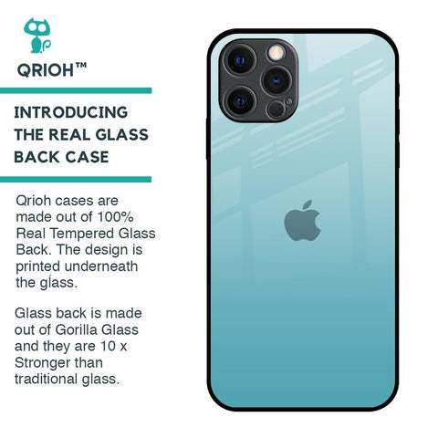 Arctic Blue iPhone 12 Pro Max Glass Back Cover - Flat 35
