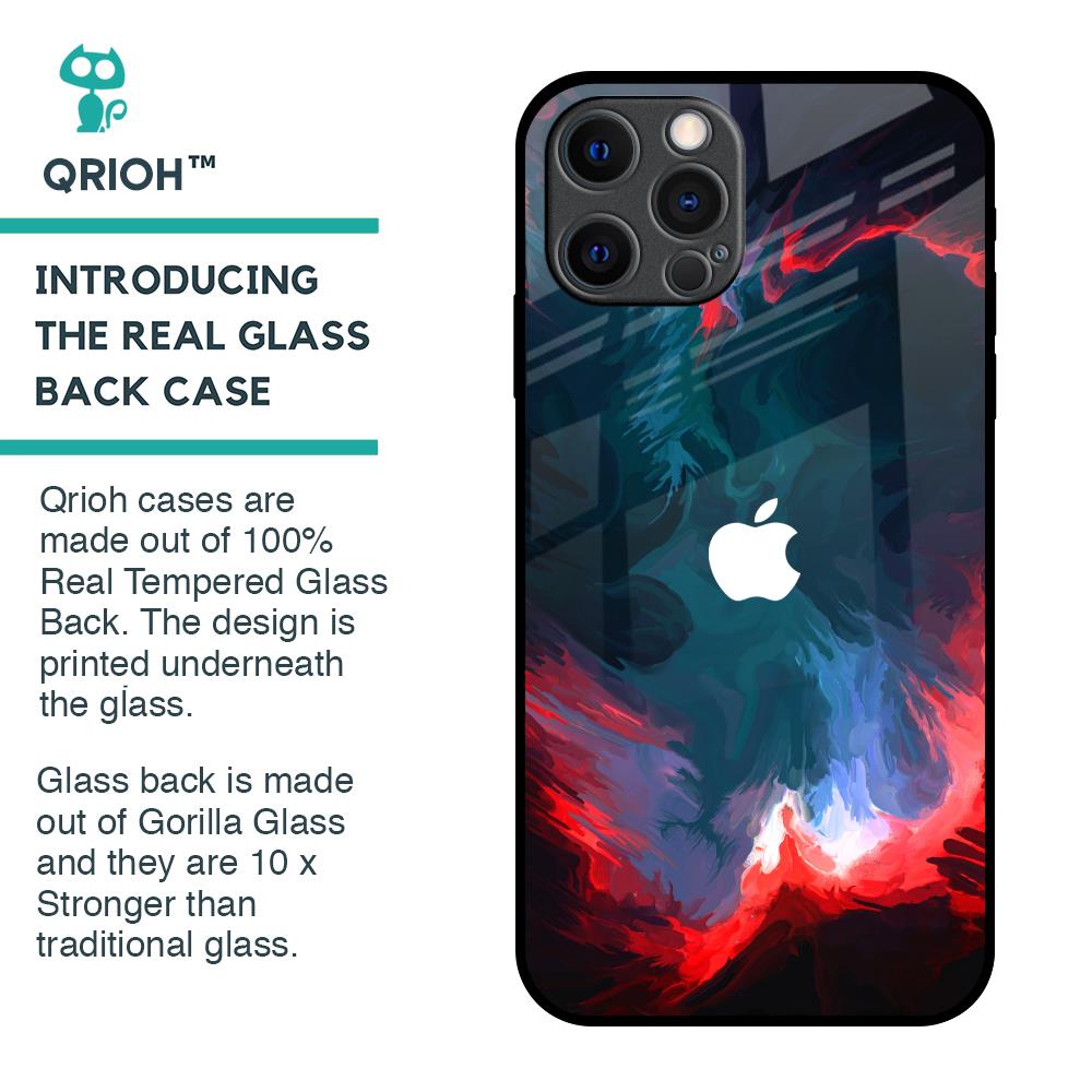 Brush Art Glass Case For iPhone 12 Pro Max