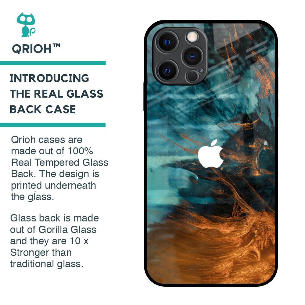 Golden Splash Glass Case for iPhone 12 Pro Max