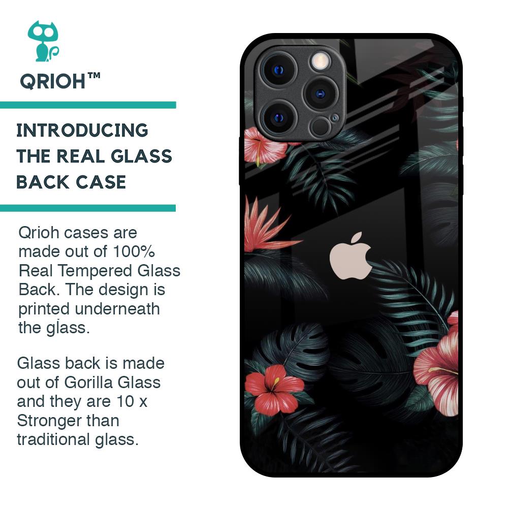 Tropical Art Flower Glass Case for iPhone 12 Pro Max
