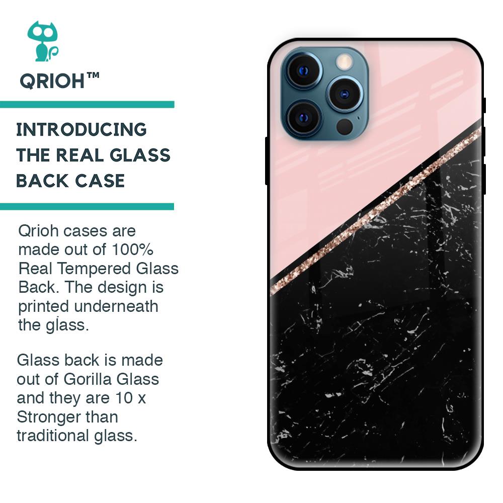 Marble Texture Pink Glass Case For iPhone 12 Pro Max