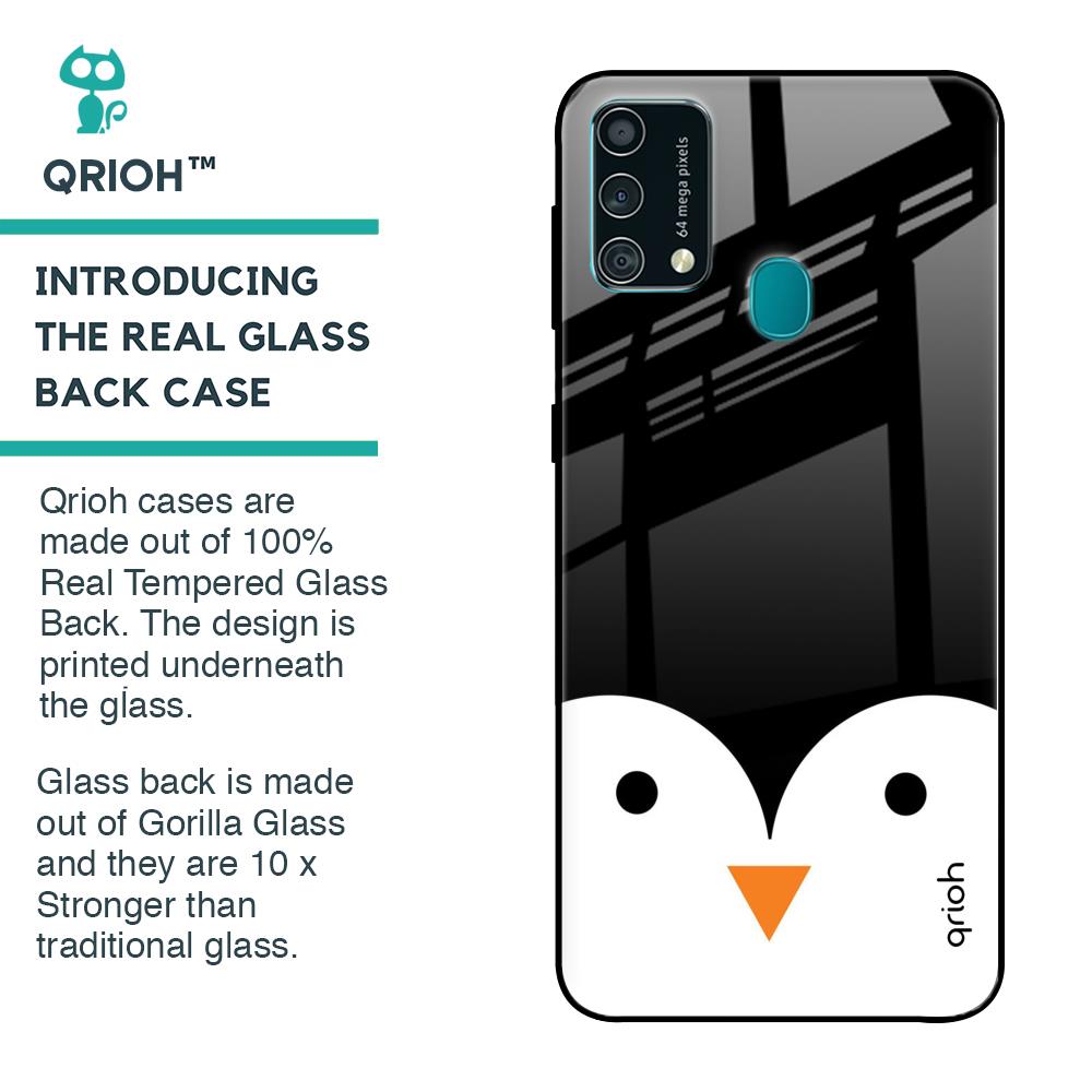 Cute Penguin Glass Case for Samsung Galaxy F41